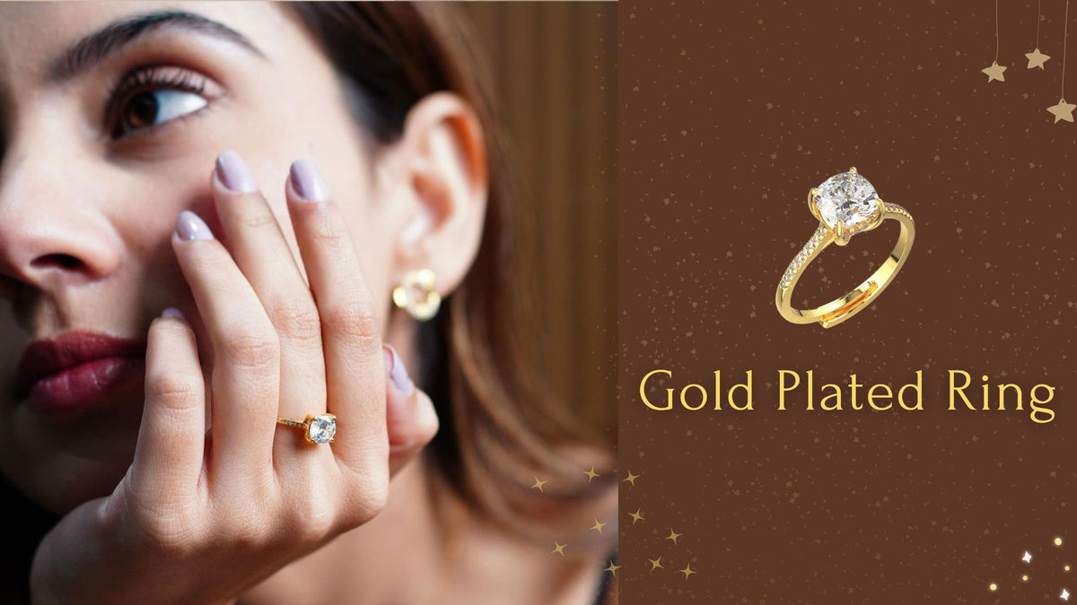 Perfect gold plated ring for women which enhances the beauty of hands.