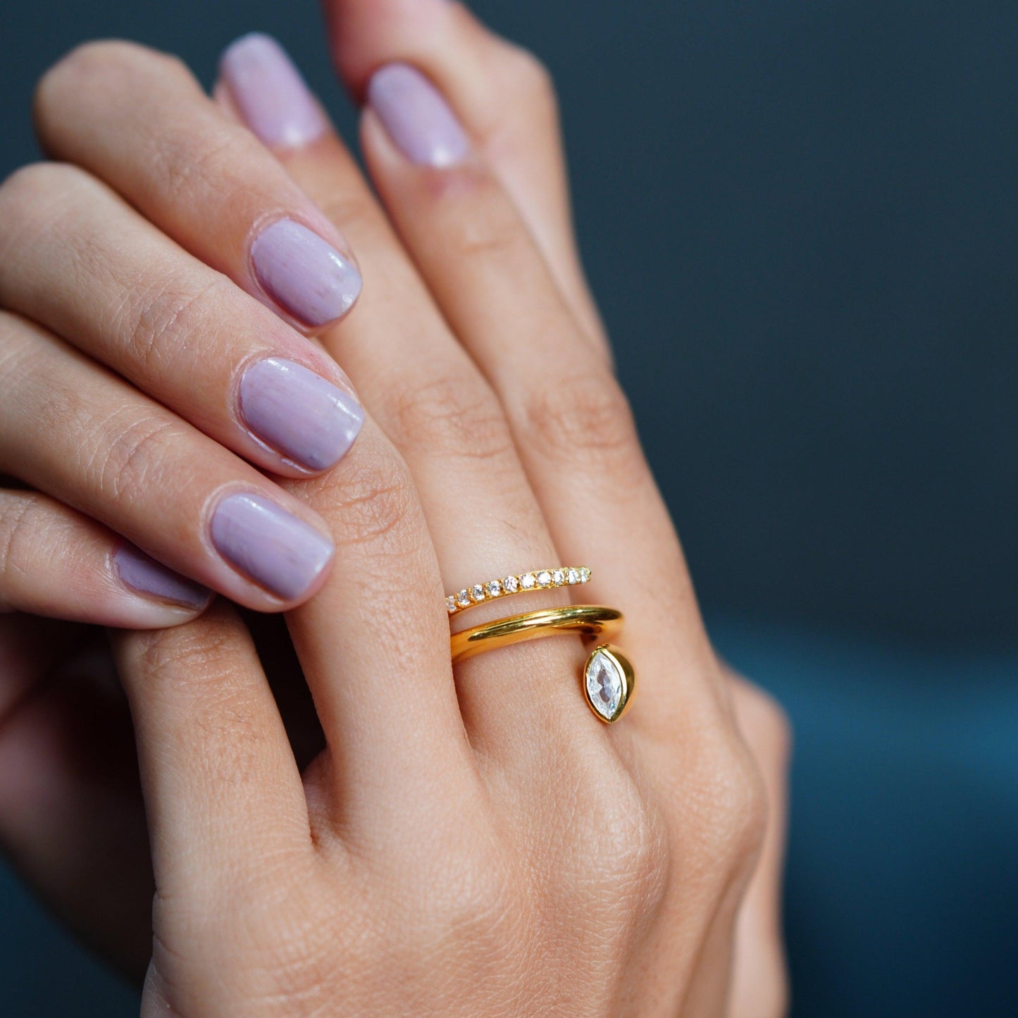 Spiral Gold Plated Silver Ring - Silvercliv