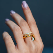 Spiral gold plated Silver Ring