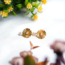 SunFlower Pearl Gold plated Earring 