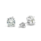 925 Silver Solitaire Diamond Zirconia Stud Earrings - Silvercliv