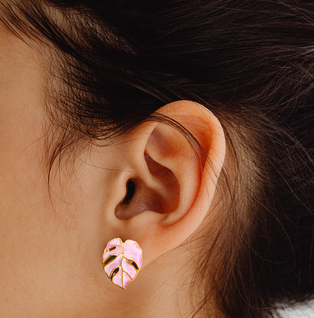 Shaded Leaf Earrings