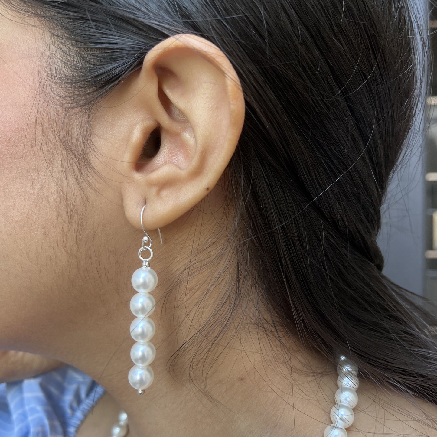 White Pearl Earrings - Silvercliv