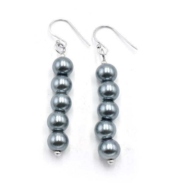 Metallic Grey Pearl Earrings