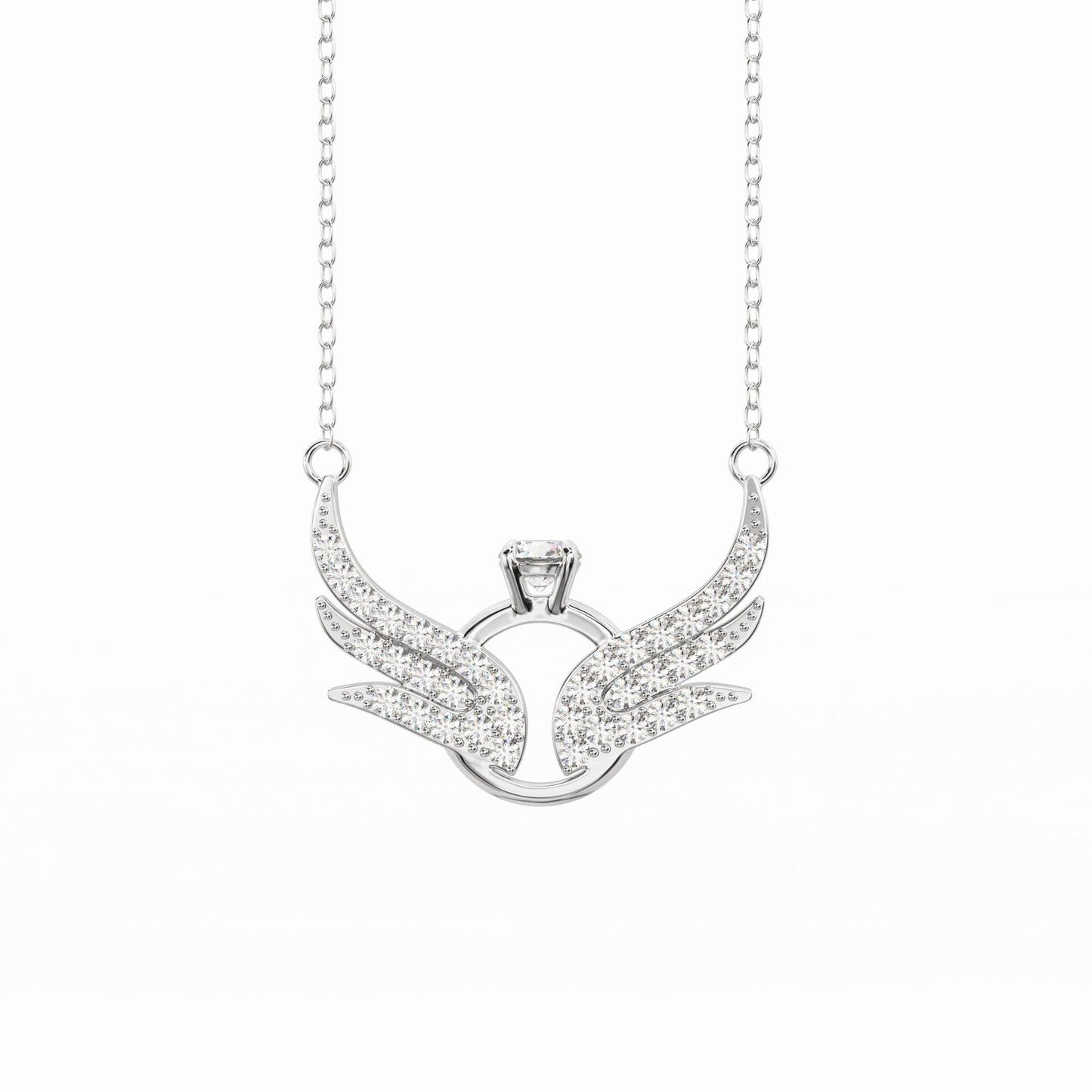 Angel Wing Pendant With Chain - Silvercliv