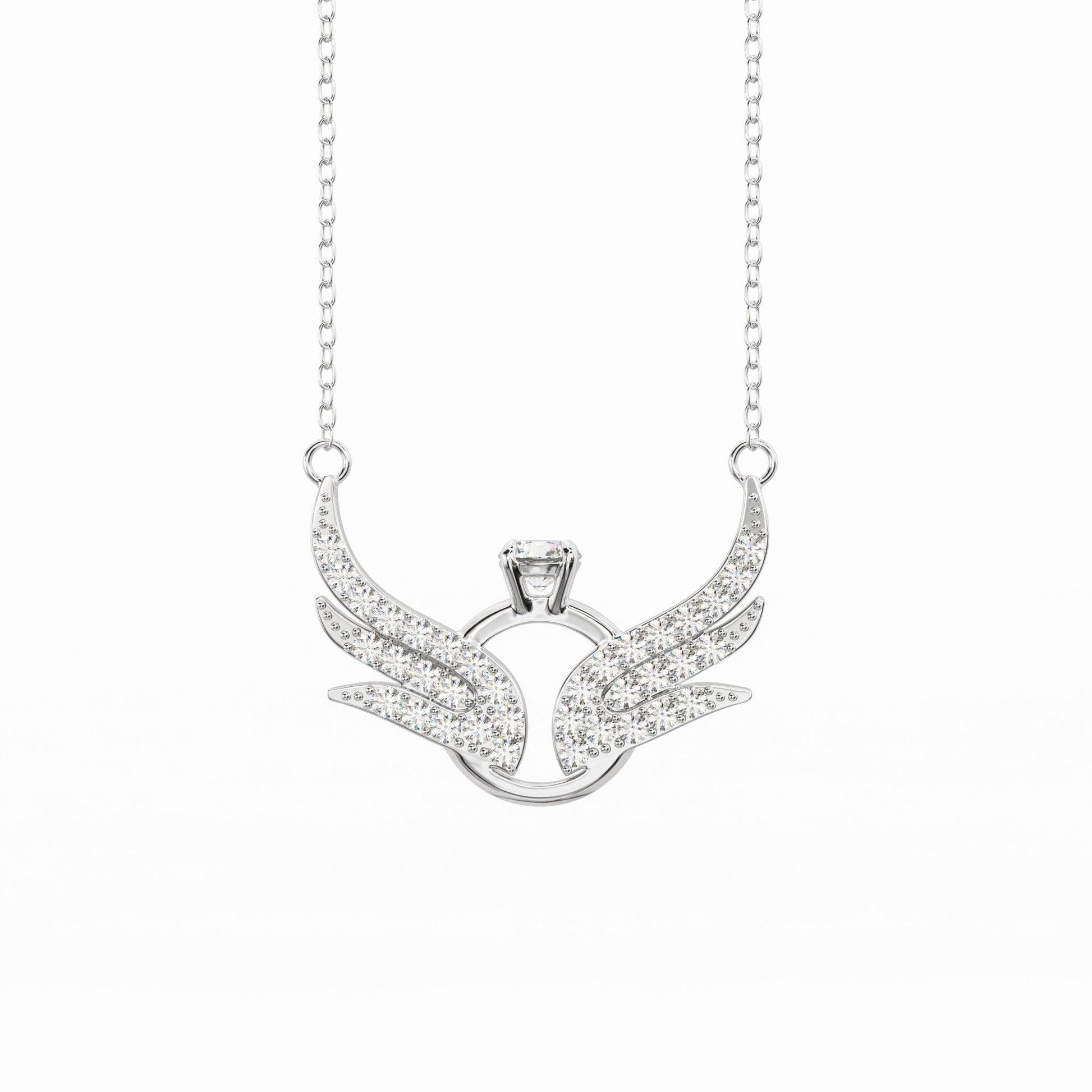Angel Wing Pendant With Chain - Silvercliv