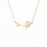 Golden Love Birds Pendant With Chain - Silvercliv