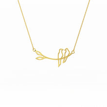 Golden Love Birds Pendant With Chain