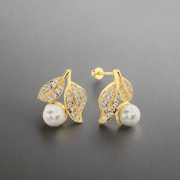 Pearl Drop Gold Plated Earring