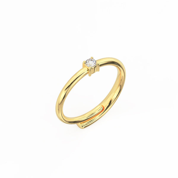 Mini Gold Plated Solitaire Ring