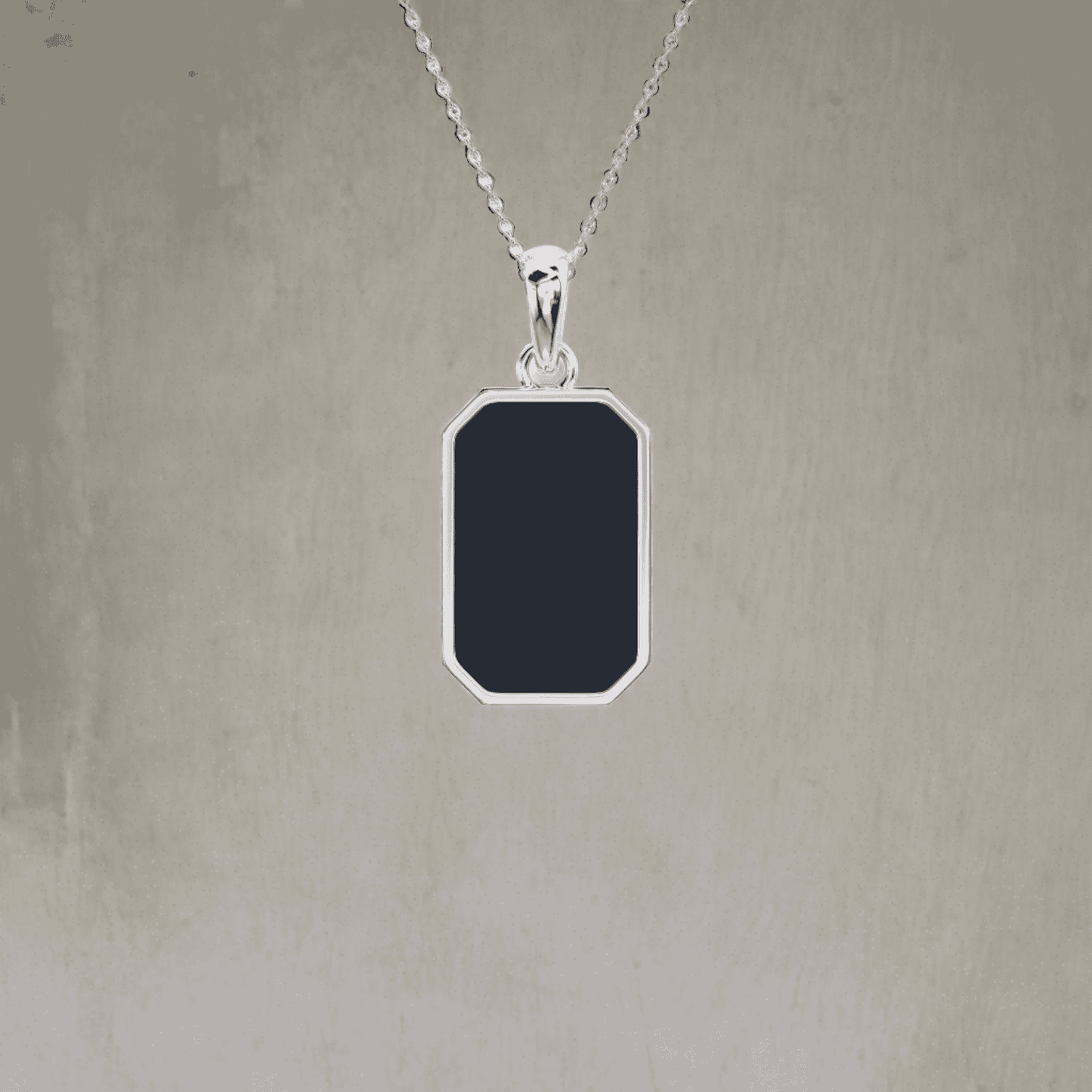 Black Enamel Pendant - Silvercliv