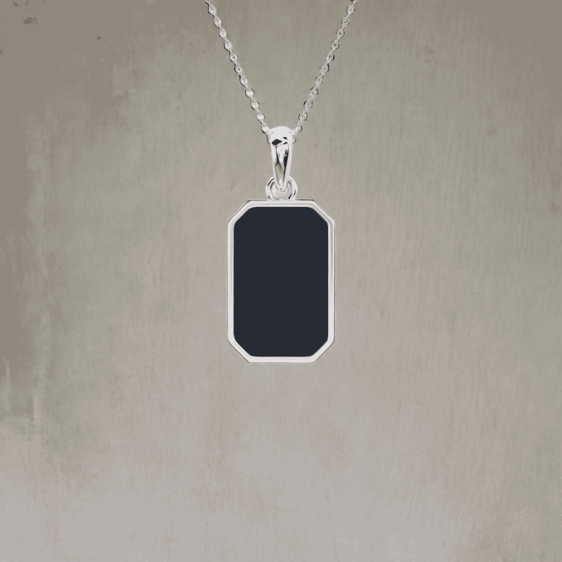 Black Enamel Pendant - Silvercliv