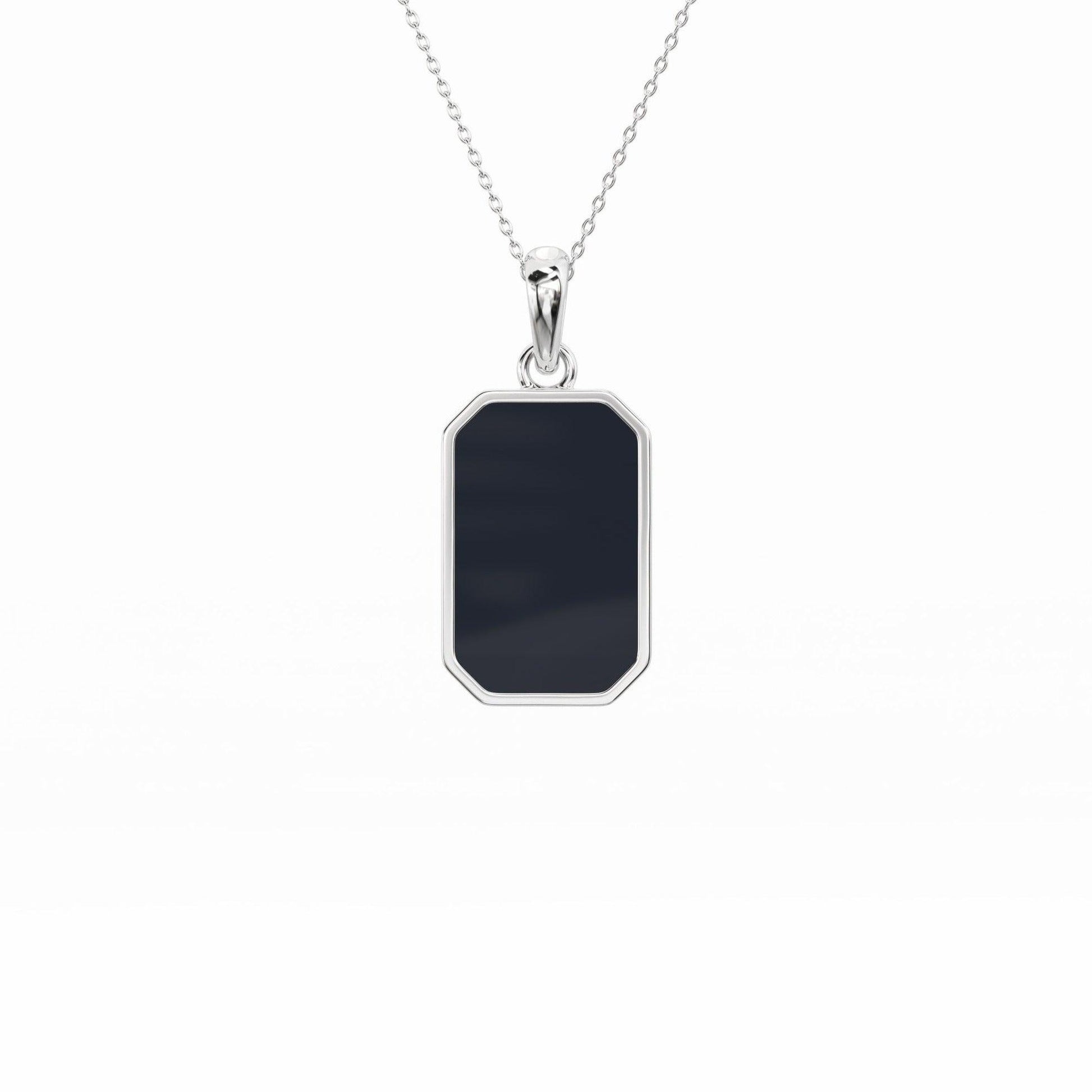 Black Enamel Pendant - Silvercliv