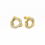 Hexa Shape Gold Plated Silver Earring - Silvercliv