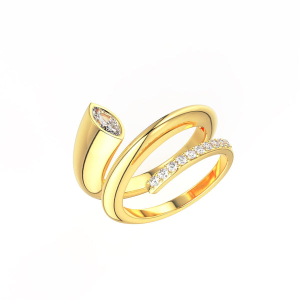 Spiral Gold Plated Silver Ring