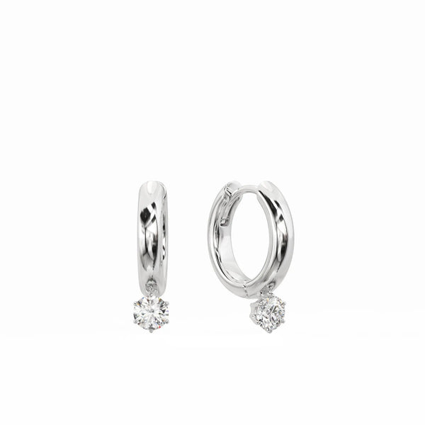 Oval Silver Pendant Style Earring