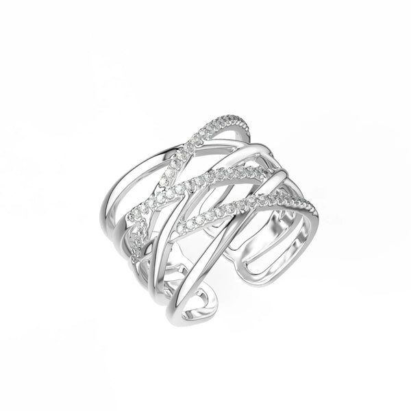 Crossiant Silver Ring