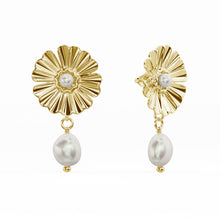 SunFlower Pearl Gold plated Earring